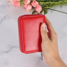 Load image into Gallery viewer, KB205 Antimagnetic RFID Litchi Texture Leather Zipper Large-capacity Card Holder Wallet