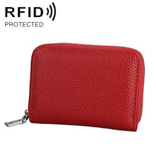 Load image into Gallery viewer, KB205 Antimagnetic RFID Litchi Texture Leather Zipper Large-capacity Card Holder Wallet