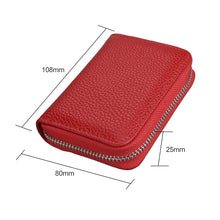 Load image into Gallery viewer, KB205 Antimagnetic RFID Litchi Texture Leather Zipper Large-capacity Card Holder Wallet