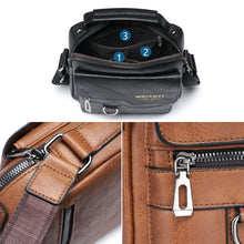 Load image into Gallery viewer, WEIXIER 8642 Men Business Retro PU Leather Handbag Crossbody Bag