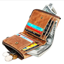 Load image into Gallery viewer, 3533 Antimagnetic RFID Top-grain Leather Crazy Horse Texture Men Business Leisure Wallet