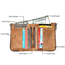 Load image into Gallery viewer, 3533 Antimagnetic RFID Top-grain Leather Crazy Horse Texture Men Business Leisure Wallet