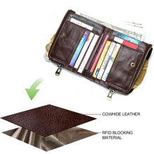 Load image into Gallery viewer, 3533 Antimagnetic RFID Top-grain Leather Crazy Horse Texture Men Business Leisure Wallet
