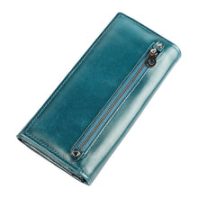 Load image into Gallery viewer, 3559 Antimagnetic RFID Multi-function Zipper Retro Top-grain Leather Lady Purse Wallet