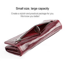 Load image into Gallery viewer, 3559 Antimagnetic RFID Multi-function Zipper Retro Top-grain Leather Lady Purse Wallet