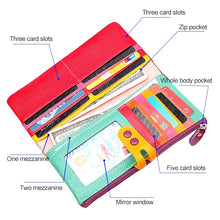 Load image into Gallery viewer, 3572 Litchi Texture Leather Zipper Lady Wallet Large-capacity Purse