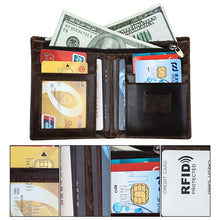 Load image into Gallery viewer, 8232 Antimagnetic RFID Men Oil Wax Leather Wallet with Detachable Card Holder, 8232