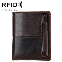 Load image into Gallery viewer, 8232 Antimagnetic RFID Men Oil Wax Leather Wallet with Detachable Card Holder, 8232