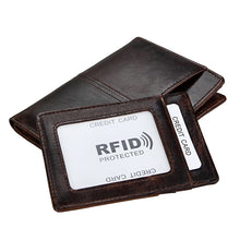 Load image into Gallery viewer, 8232 Antimagnetic RFID Men Oil Wax Leather Wallet with Detachable Card Holder, 8232