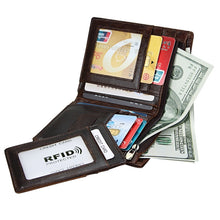 Load image into Gallery viewer, 8232 Antimagnetic RFID Men Oil Wax Leather Wallet with Detachable Card Holder, 8232