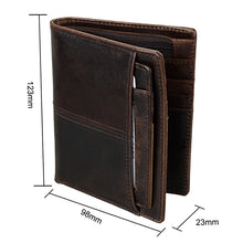 Load image into Gallery viewer, 8232 Antimagnetic RFID Men Oil Wax Leather Wallet with Detachable Card Holder, 8232