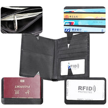 Load image into Gallery viewer, 8235 Antimagnetic RFID Multi-function Crazy Horse Texture Leather Wallet Passport Bag
