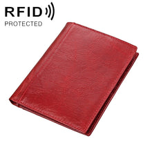 Load image into Gallery viewer, 8235 Antimagnetic RFID Multi-function Crazy Horse Texture Leather Wallet Passport Bag