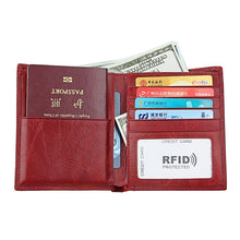 Load image into Gallery viewer, 8235 Antimagnetic RFID Multi-function Crazy Horse Texture Leather Wallet Passport Bag