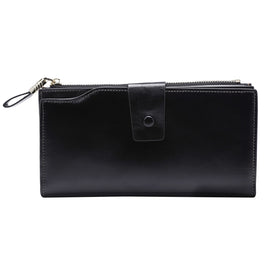 8236 Antimagnetic RFID Multi-function Oil Wax Leather Lady Wallet Large-capacity Purse