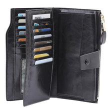 Load image into Gallery viewer, 8236 Antimagnetic RFID Multi-function Oil Wax Leather Lady Wallet Large-capacity Purse