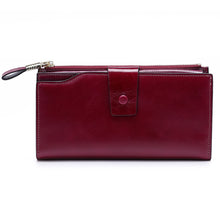 Load image into Gallery viewer, 8236 Antimagnetic RFID Multi-function Oil Wax Leather Lady Wallet Large-capacity Purse