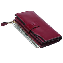 Load image into Gallery viewer, 8236 Antimagnetic RFID Multi-function Oil Wax Leather Lady Wallet Large-capacity Purse