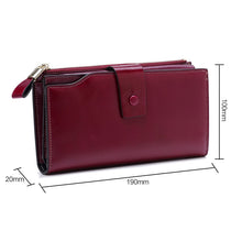 Load image into Gallery viewer, 8236 Antimagnetic RFID Multi-function Oil Wax Leather Lady Wallet Large-capacity Purse