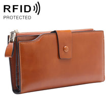 Load image into Gallery viewer, 8236 Antimagnetic RFID Multi-function Oil Wax Leather Lady Wallet Large-capacity Purse