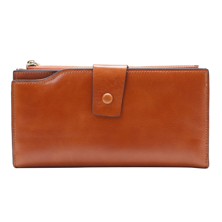 8236 Antimagnetic RFID Multi-function Oil Wax Leather Lady Wallet Large-capacity Purse
