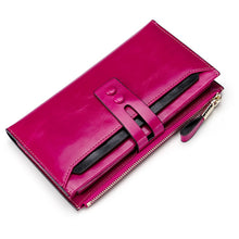 Load image into Gallery viewer, 8239 Antimagnetic RFID Multi-function Leather Lady Wallet Large-capacity Purse with Detachable Card Holder (Rose Purple)
