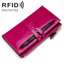 Load image into Gallery viewer, 8239 Antimagnetic RFID Multi-function Leather Lady Wallet Large-capacity Purse with Detachable Card Holder (Rose Purple)