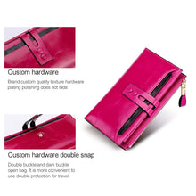 Load image into Gallery viewer, 8239 Antimagnetic RFID Multi-function Leather Lady Wallet Large-capacity Purse with Detachable Card Holder (Rose Purple)