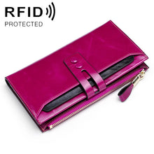 Load image into Gallery viewer, 8239 Antimagnetic RFID Multi-function Leather Lady Wallet Large-capacity Purse with Detachable Card Holder (Rose Purple)