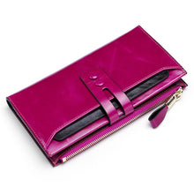 Load image into Gallery viewer, 8239 Antimagnetic RFID Multi-function Leather Lady Wallet Large-capacity Purse with Detachable Card Holder (Rose Purple)