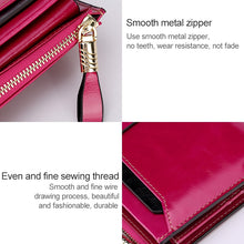 Load image into Gallery viewer, 8239 Antimagnetic RFID Multi-function Leather Lady Wallet Large-capacity Purse with Detachable Card Holder (Rose Purple)