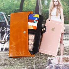Load image into Gallery viewer, 8239 Antimagnetic RFID Multi-function Leather Lady Wallet Large-capacity Purse with Detachable Card Holder (Rose Purple)
