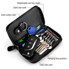 Load image into Gallery viewer, 9106 Large-capacity Zipper Leather Keys Holder Bag Multi-function Wallet