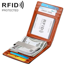 Load image into Gallery viewer, 9602 Antimagnetic RFID Mini Crazy Horse Texture Leather Wallet Billfold, 9602