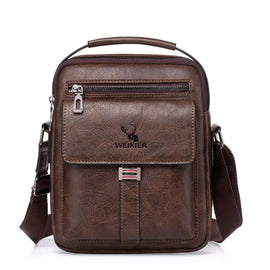 WEIXIER 8683 Large Capacity Retro PU Leather Men Business Handbag Crossbody Bag, WEIXIER 8683