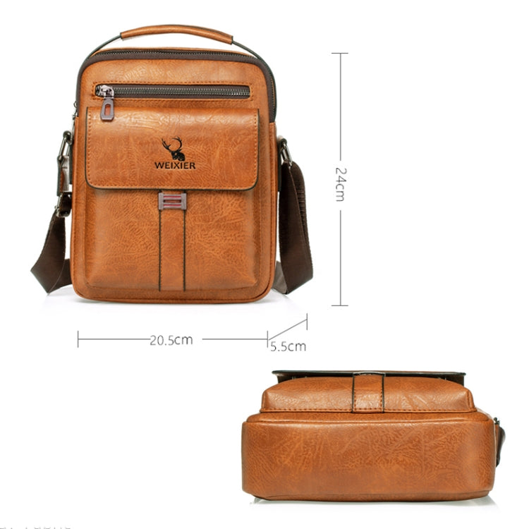 WEIXIER 8683 Large Capacity Retro PU Leather Men Business Handbag Crossbody Bag, WEIXIER 8683