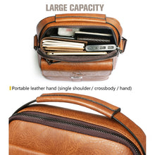 Load image into Gallery viewer, WEIXIER 8683 Large Capacity Retro PU Leather Men Business Handbag Crossbody Bag