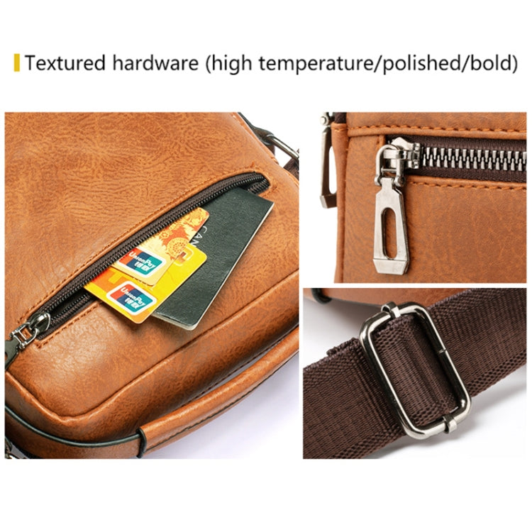 WEIXIER 8683 Large Capacity Retro PU Leather Men Business Handbag Crossbody Bag, WEIXIER 8683