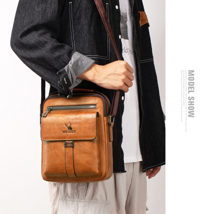 WEIXIER 8683 Large Capacity Retro PU Leather Men Business Handbag Crossbody Bag, WEIXIER 8683
