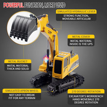 Load image into Gallery viewer, 258-1 6 Channel 2.4G 1/24RC Remote-controlled Engineering Metal Excavator Charging RC Car, Metal