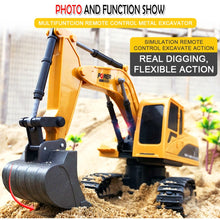 Load image into Gallery viewer, 258-1 6 Channel 2.4G 1/24RC Remote-controlled Engineering Metal Excavator Charging RC Car, Metal