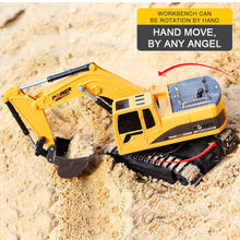 Load image into Gallery viewer, 258-1 6 Channel 2.4G 1/24RC Remote-controlled Engineering Metal Excavator Charging RC Car, Metal