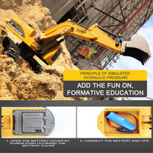 Load image into Gallery viewer, 258-1 6 Channel 2.4G 1/24RC Remote-controlled Engineering Metal Excavator Charging RC Car, Metal