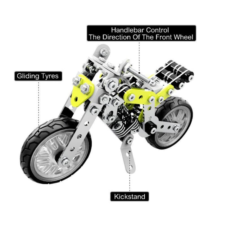 MoFun SW-003 188 PCS DIY Stainless Steel Street Motorcycle Assembling Blocks