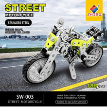 Load image into Gallery viewer, MoFun SW-003 188 PCS DIY Stainless Steel Street Motorcycle Assembling Blocks