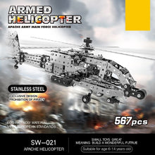 Load image into Gallery viewer, MoFun SW-021 DIY Stainless Steel AH-64 Helicopter Gunship Assembling Blocks