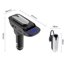 Load image into Gallery viewer, ER9 2 in 1 Hands-Free Calling Car Kit Wireless Bluetooth Headset Dual USB Charger FM Transmitter MP3 Music Player, ER9