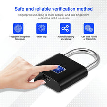 Load image into Gallery viewer, Stainless Steel Automatic Intelligent Fingerprint Padlock Electronic Lock, 10 Fingerprint Edition