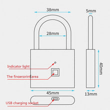 Load image into Gallery viewer, Stainless Steel Automatic Intelligent Fingerprint Padlock Electronic Lock, 10 Fingerprint Edition