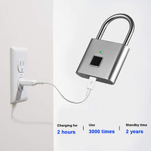 Load image into Gallery viewer, Stainless Steel Automatic Intelligent Fingerprint Padlock Electronic Lock, 10 Fingerprint Edition